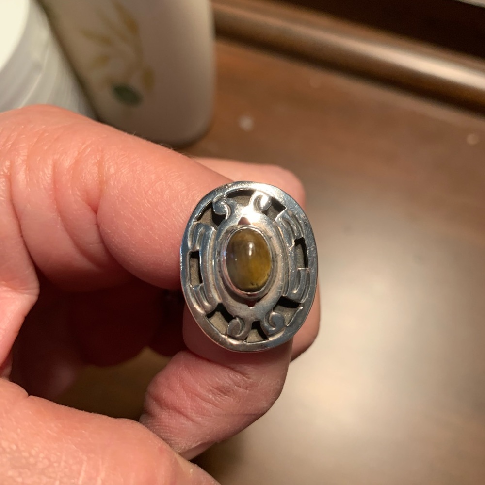 TigerEye Sterling Silver Adjustable Ring